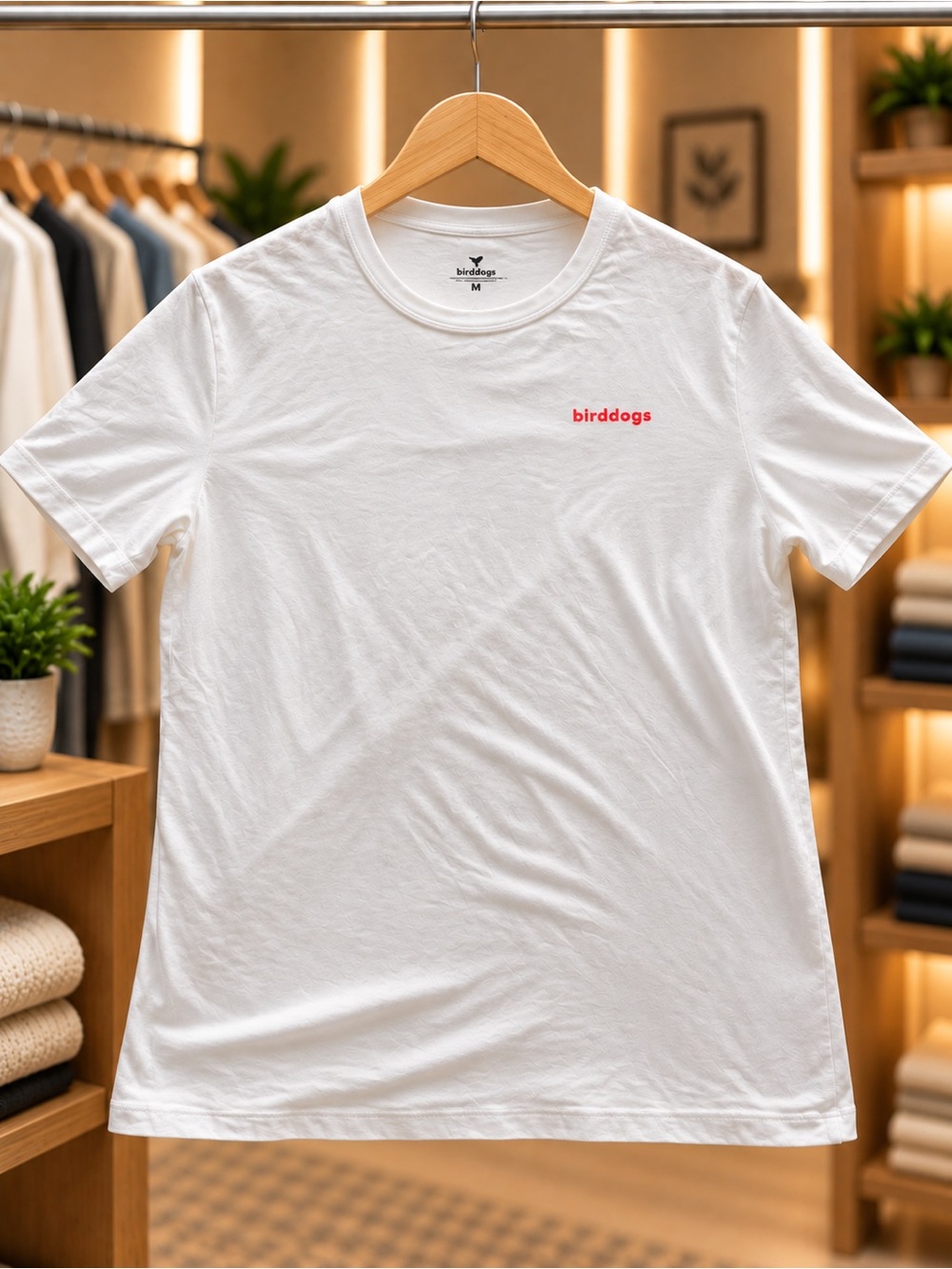 Birddogs White Tee with Small Red Logo